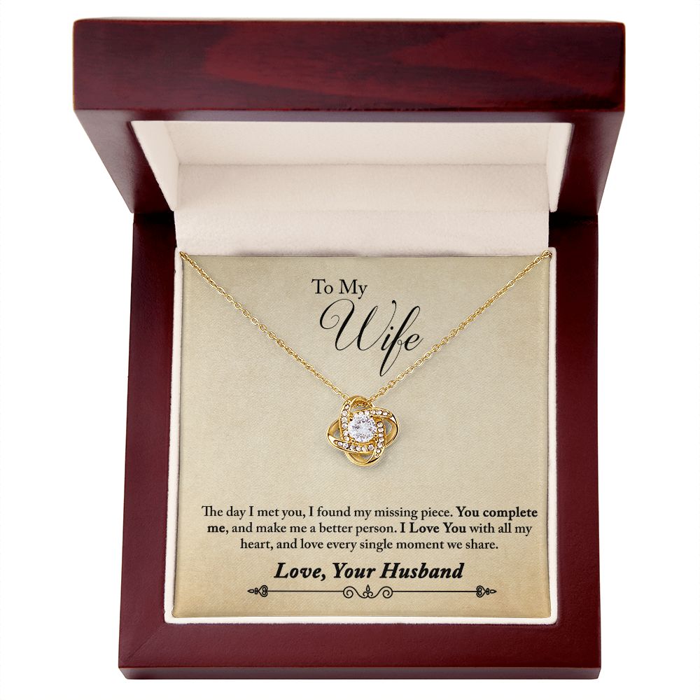 To My Wife - Love Knot Pendant Necklace - Gift for Wife